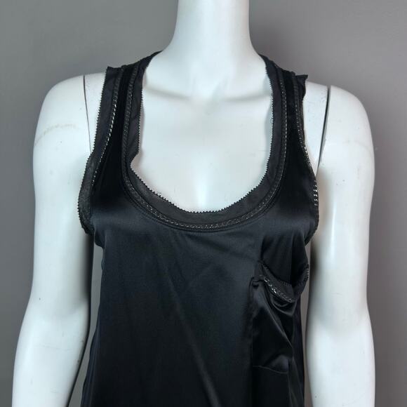 Theory tank top blouse women's Large black silk scoop neck chain goth witchy - Picture 5 of 14